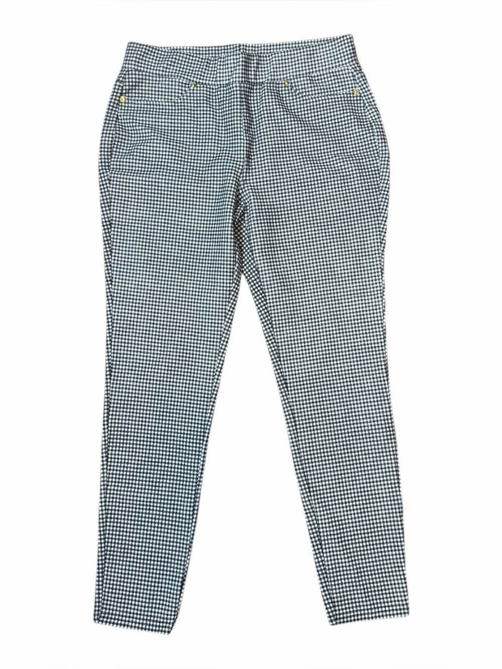 MICHAEL KORS Women's True Navy Checkered Cropped Ankle Pants Size Large